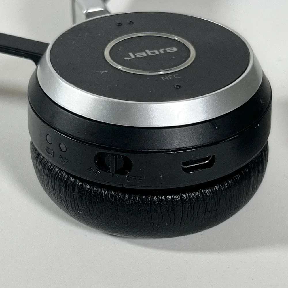 Jabra Evolve 65 UC Stereo Bluetooth On the Ear Headset- Black Tested Working